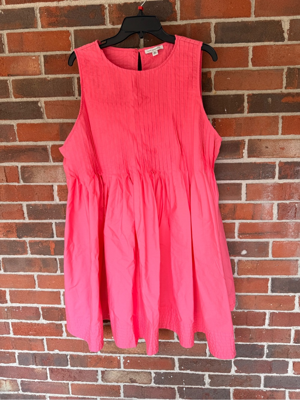 Sleeveless Pink Pleated Cotton Dress - Unknown Brand